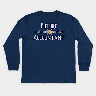 Future Accountant Decorative Line White Text Kids Long Sleeve T-Shirt